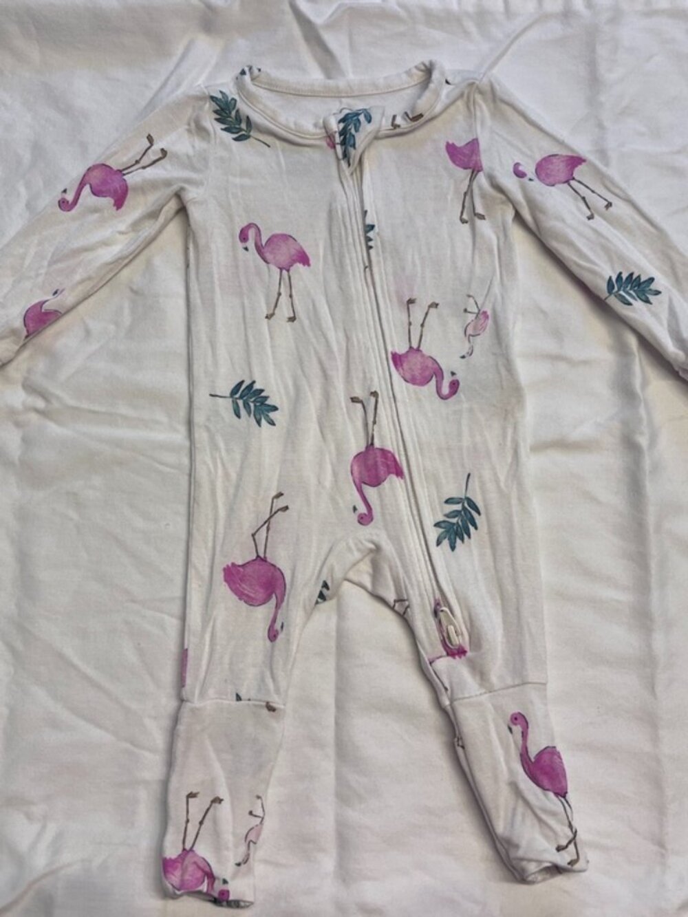 Purely Soft by Carter's Flamingo Print 2-Way Zip Sleep & Play - NB